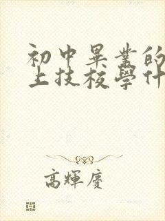 初中毕业的男生上技校学什么好