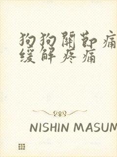 狗狗关节痛怎么缓解疼痛