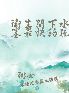 卫生间下水道堵塞最快的疏通