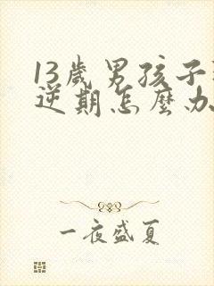 13岁男孩子叛逆期怎么办