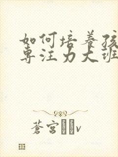 如何培养孩子的专注力大班