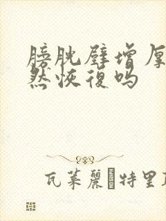 膀胱壁增厚会自然恢复吗