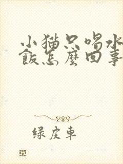 小猫只喝水不吃饭怎么回事