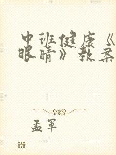 中班健康《保护眼睛》教案及反思