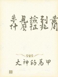 梦见捡到黄金是什么征兆周公解梦