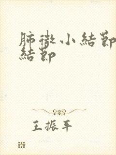 肺微小结节和微结节