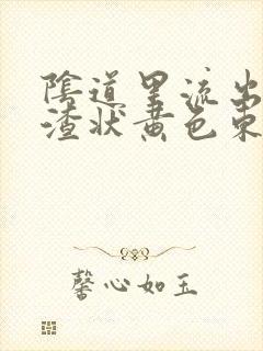 阴道里流出豆腐渣状黄色东西