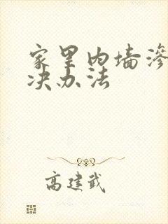 家里内墙渗水解决办法