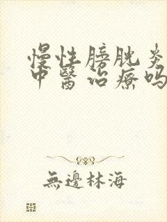 慢性膀胱炎可以中医治疗吗