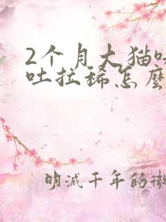 2个月大猫咪呕吐拉稀怎么办