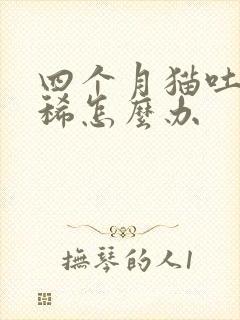 四个月猫吐还拉稀怎么办