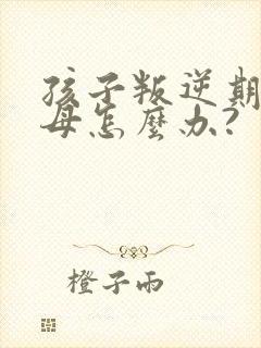 孩子叛逆期骂父母怎么办?