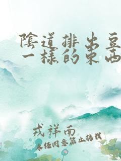 阴道排出豆腐渣一样的东西