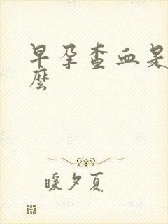 早孕查血是查什么