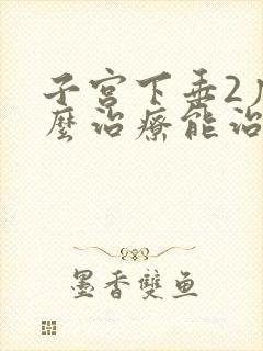 子宫下垂2度怎么治疗能治疗好吗