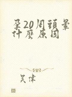 孕20周头晕是什么原因