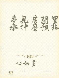 梦见房间里都是水什么预兆