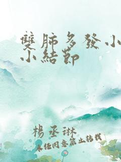 双肺多发小 微小结节