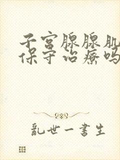 子宫腺腺肌症能保守治疗吗