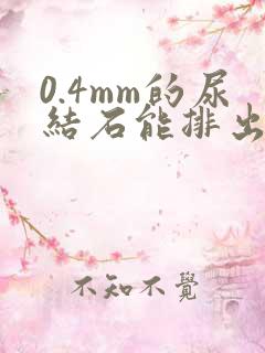 0.4mm的尿结石能排出吗