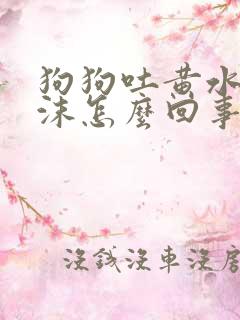 狗狗吐黄水带泡沫怎么回事