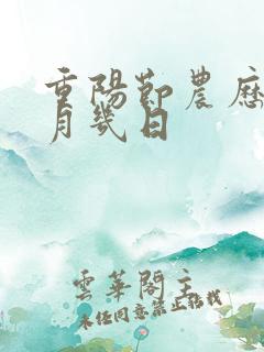 重阳节农历的几月几日