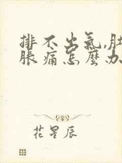 排不出气,肚子胀痛怎么办