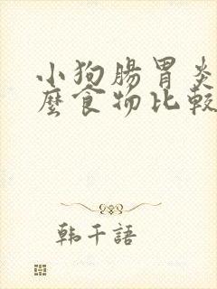 小狗肠胃炎吃什么食物比较好