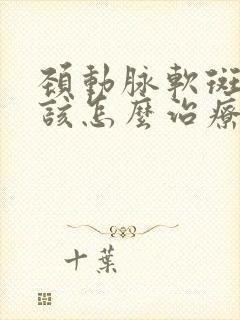 颈动脉软斑块应该怎么治疗