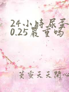 24小时尿蛋白0.25严重吗