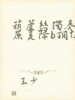 葫芦丝独奏曲草原美降b调伴奏曲