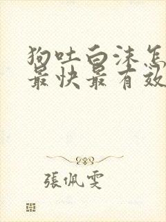 狗吐白沫怎么治最快最有效