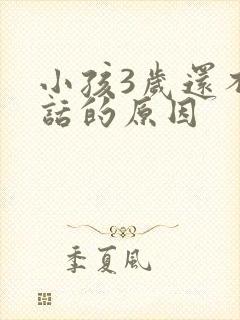 小孩3岁还不说话的原因