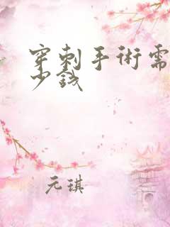 穿刺手术需要多少钱