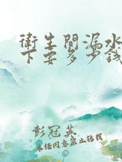 卫生间漏水修一下要多少钱