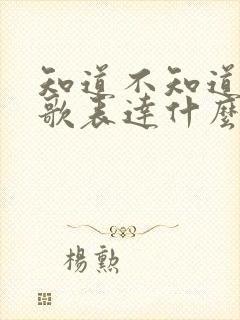 知道不知道这首歌表达什么感情