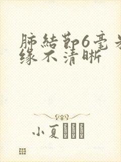 肺结节6毫米边缘不清晰