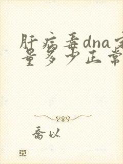 肝病毒dna定量多少正常的