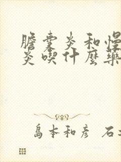 胆囊炎和慢性胃炎吃什么药