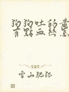 狗狗吐的黄水带有点血丝怎么回事