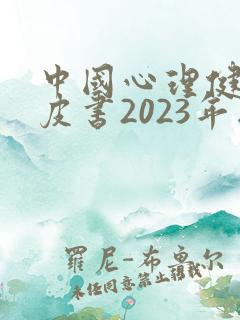 中国心理健康蓝皮书2023年版