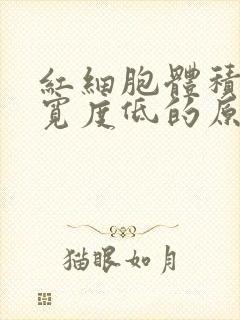 红细胞体积分布宽度低的原因