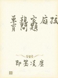 单亲家庭孩子教育问题