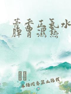 藿香正气水治疗脾胃湿热