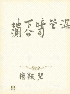 地下暗管漏水检测公司