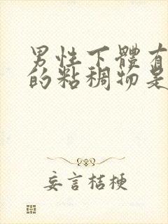 男性下体有白色的粘稠物是什么原因