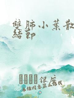 双肺小叶散在小结节