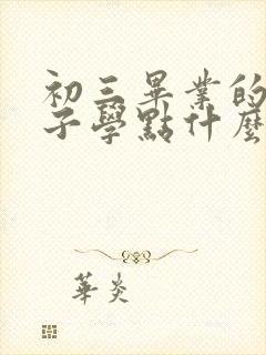 初三毕业的男孩子学点什么好