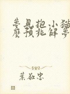 梦见抱小猫是什么预兆解梦