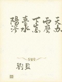 阳台下雨天地面渗水怎么办